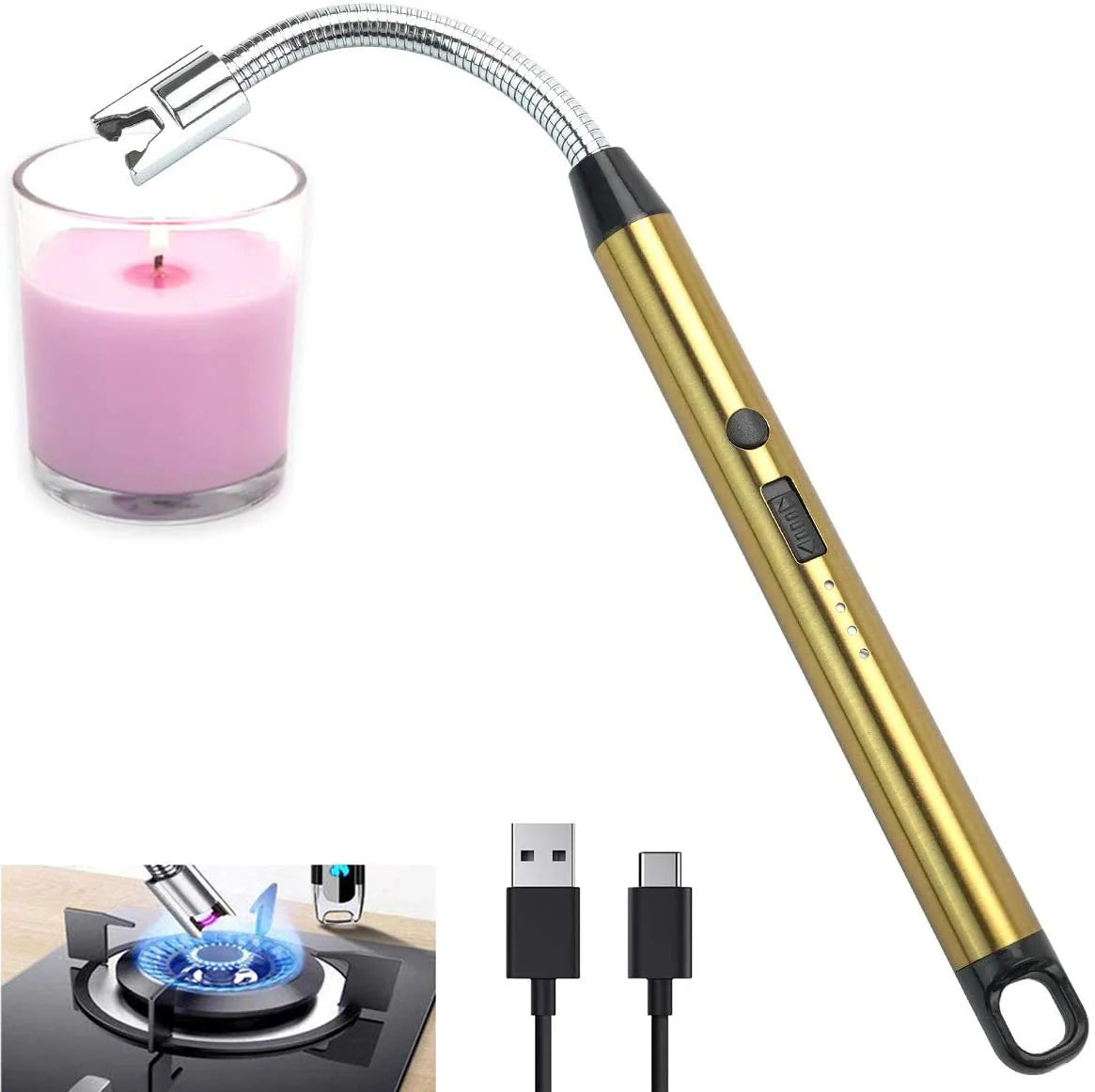 Rechargeable Electric USB Lighter Stove Lighter Flameless Arc lighter windproof for outdoor fire