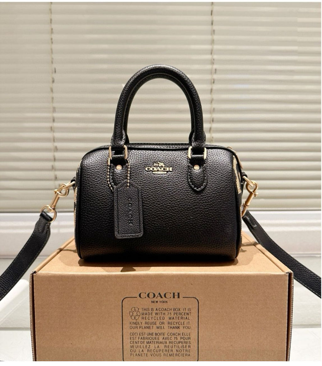 Coach mini rowan satchel denim dubai black