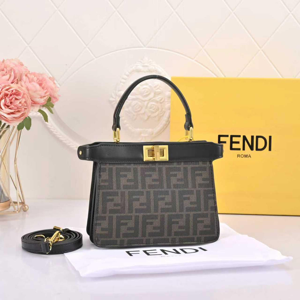 Fendi peach iconic micro peekaboo bag dubai sale