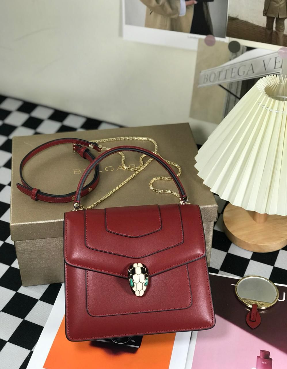 BVLGARI Serpenti Forever Leather 2 Way Handbag