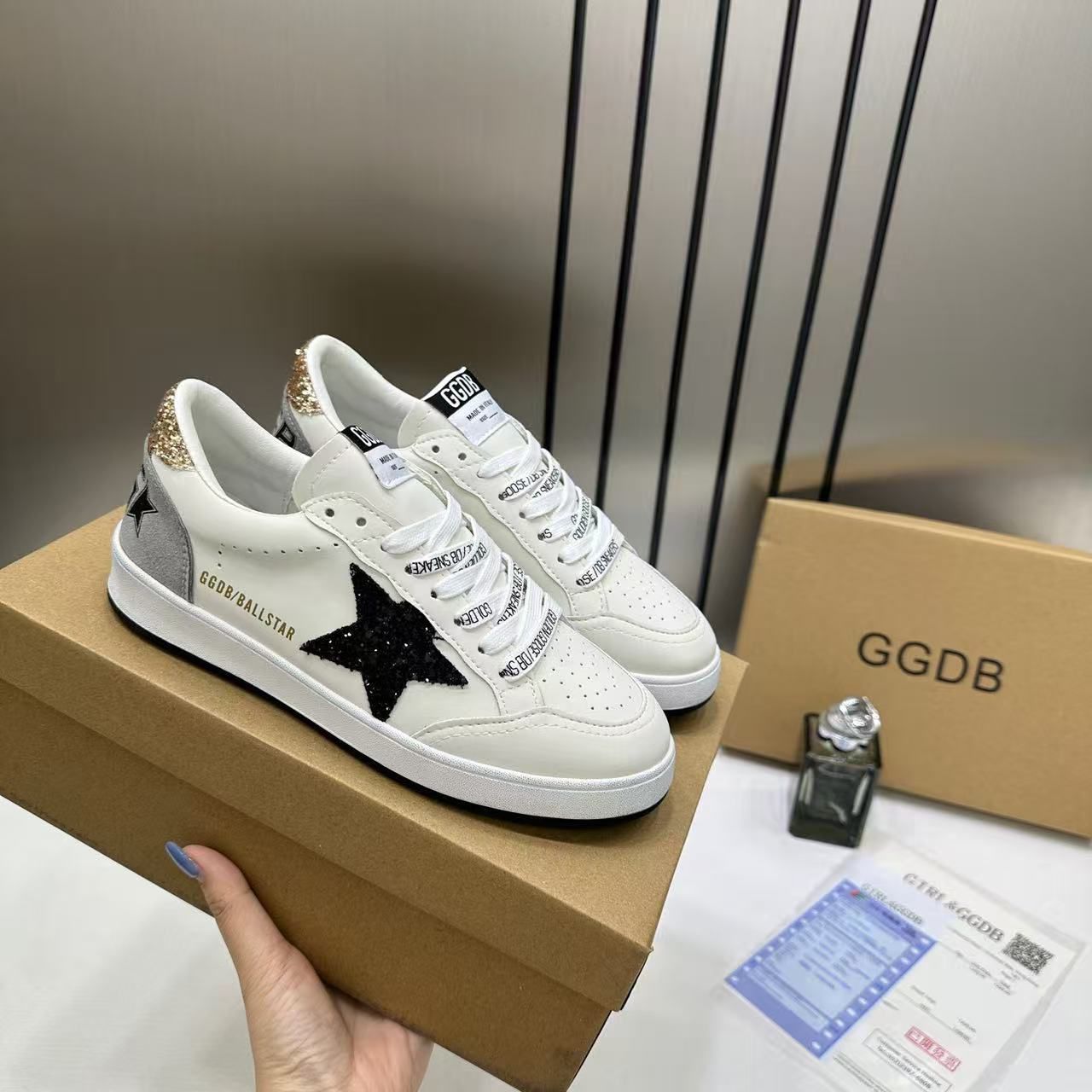 Golden Goose GGDB White Leather BallStar Sneakers With OG Box