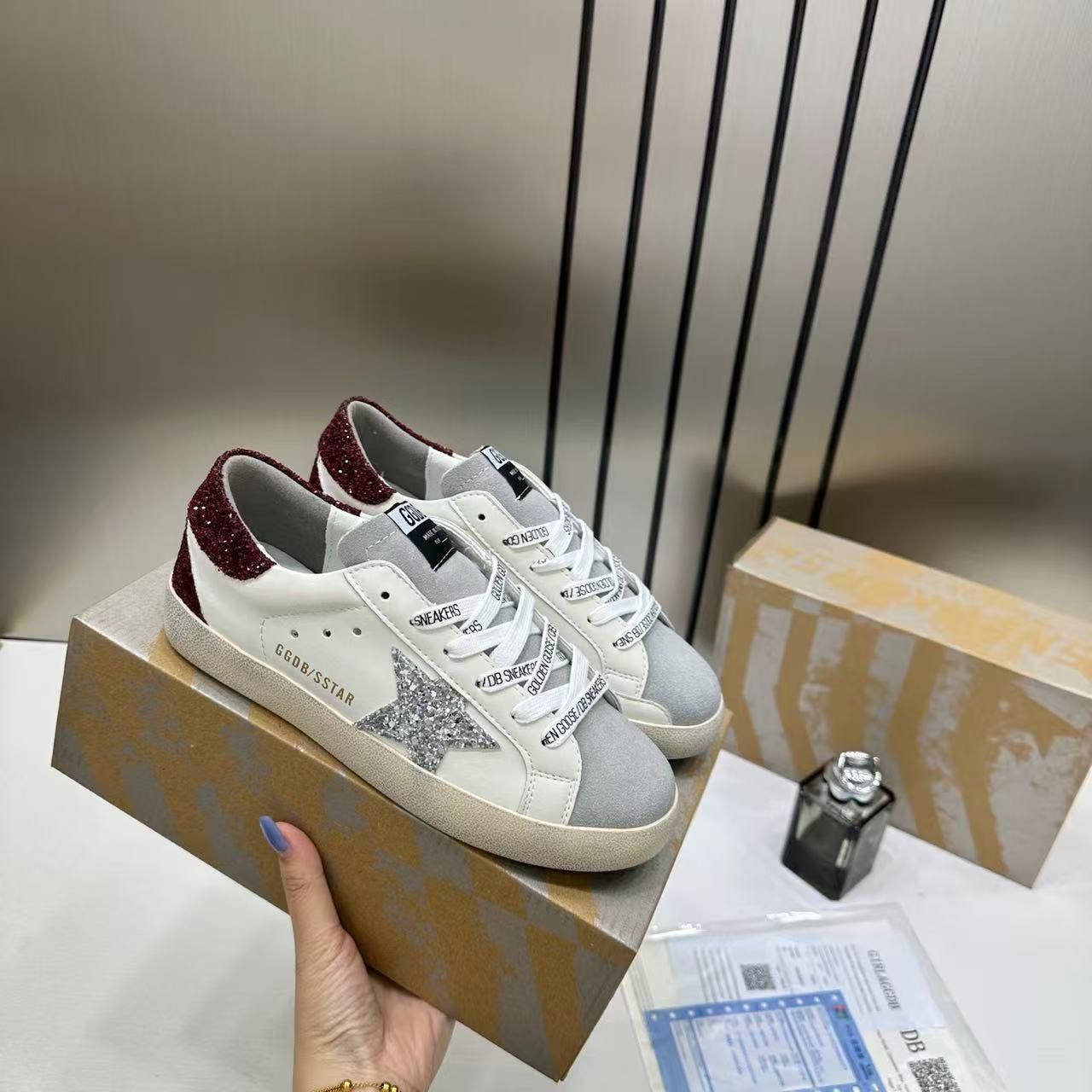Golden Goose GGDB White Leather BallStar Sneakers With OG Box