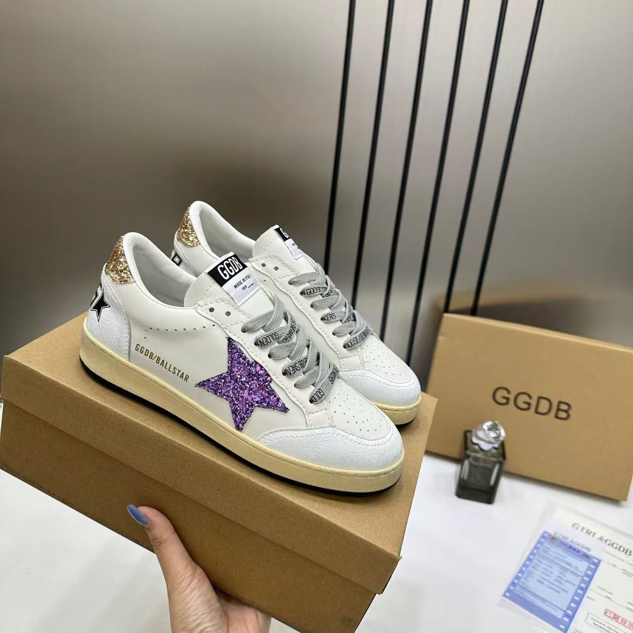 Golden Goose GGDB White Leather BallStar Sneakers With OG Box