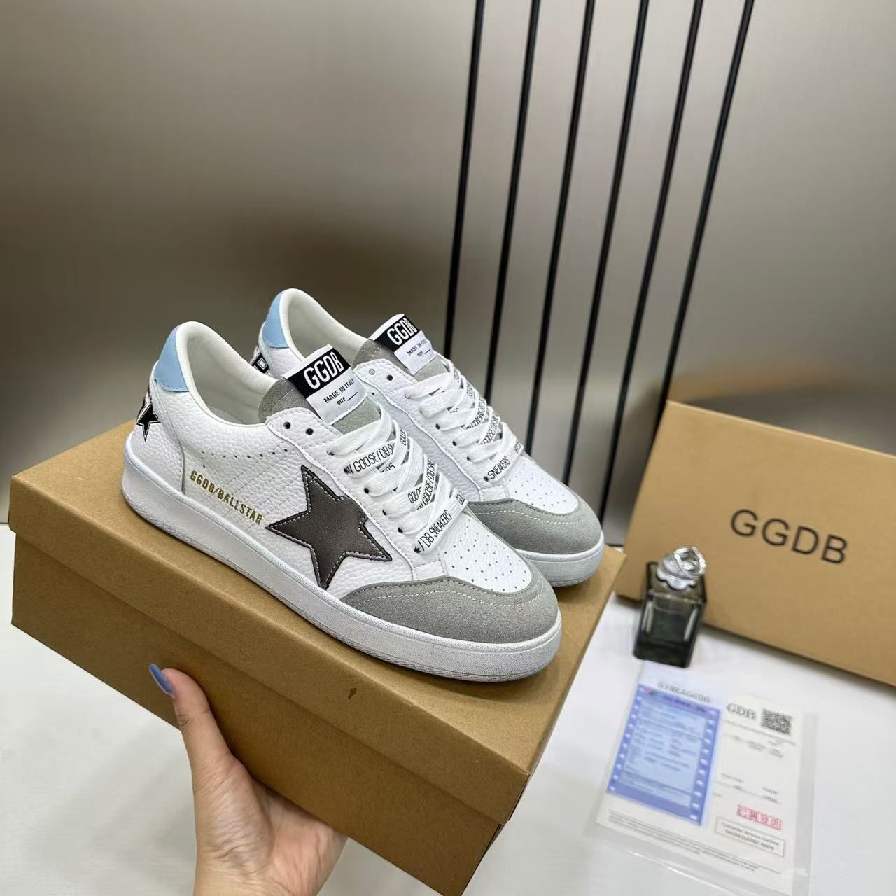 Golden Goose GGDB White Leather BallStar Sneakers With OG Box