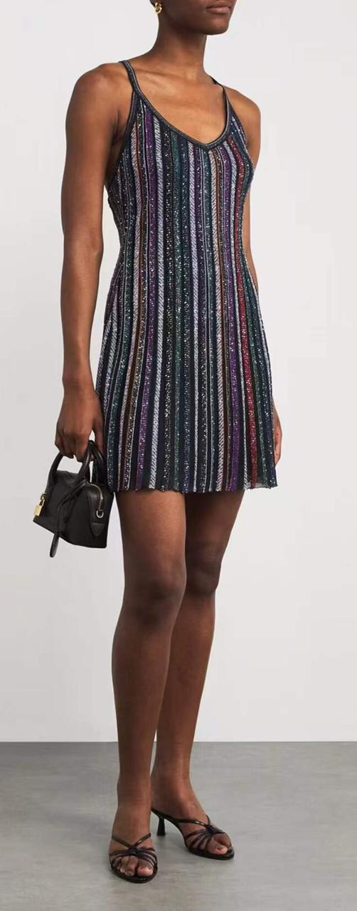 MISSONI Harper Striped Knit Mini Dress