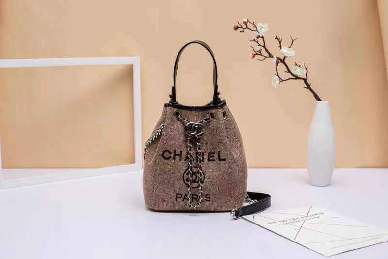 Chanel White Straw Deauville Backpack