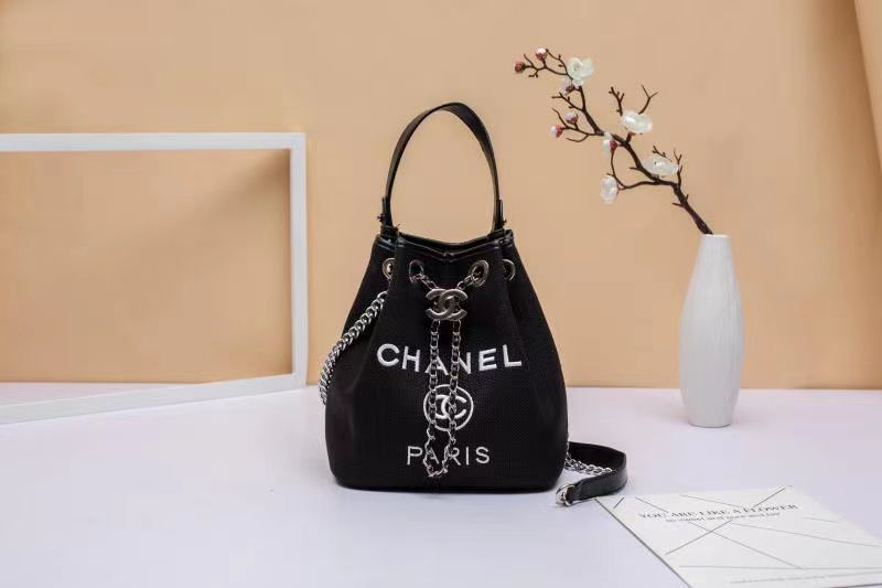 Chanel White Straw Deauville Backpack