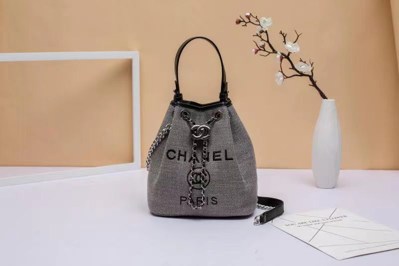 Chanel White Straw Deauville Backpack