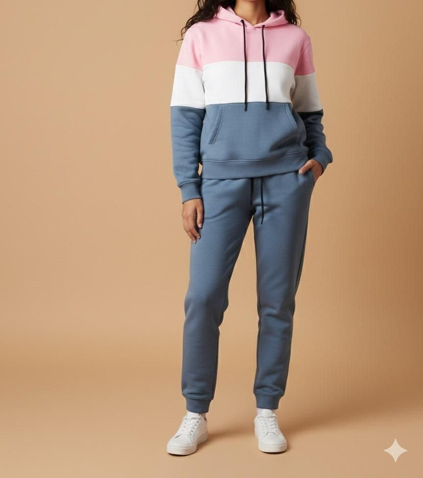 Premium Comfort Fleece Tracksuit for both Women/Men In Blue Colour.